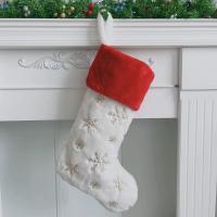 Polyester Kerstdecoratie sokken sneeuwvlokpatroon meer kleuren naar keuze stuk