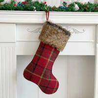Polyester Weihnachtsdekoration Socken, Plaid, mehr Farben zur Auswahl,  Stück
