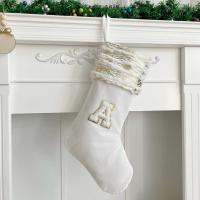 Polyester Weihnachtsdekoration Socken, unterschiedliches Muster zur Auswahl, Weiß,  Stück