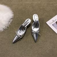 Synthetic Leather Stiletto High-Heeled Shoes pointed toe Solid Pair