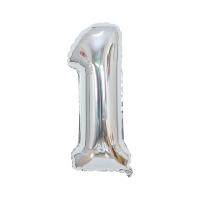 Aluminum Film Inflatable Decoration Balloon number pattern silver PC
