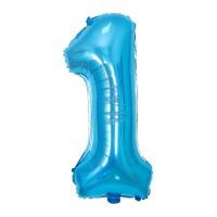 Aluminum Film Inflatable Decoration Balloon number pattern blue PC