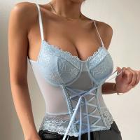 Polyester Camisole see through look & skinny blue PC