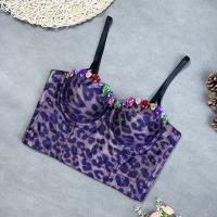Polyester Camisole & skinny printed leopard purple PC