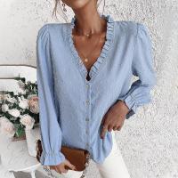 Polyester Women Long Sleeve Shirt & loose patchwork PC