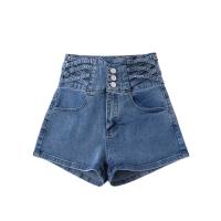 Denim High Waist Women Hot Pant slimming & breathable Solid PC