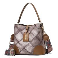 PU Leather hard-surface & Bucket Bag Handbag attached with hanging strap Argyle PC