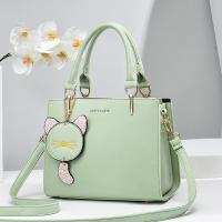 PU Leather hard-surface Handbag with hanging ornament & durable & attached with hanging strap Solid PC