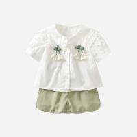 Cotton Girl Clothes Set & two piece Pants & top white Set