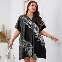 Polyester Plus Size One-piece Dress & loose PC