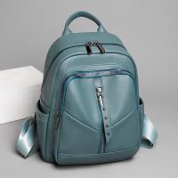 PU Leather Easy Matching Backpack large capacity Lichee Grain PC