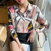 Polyester Frauen Langarm Blusen, Gedruckt, mehr Farben zur Auswahl,  Stück