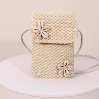 Straw Weave Cell Phone Bag soft surface beige PC