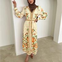 Polyester Middle Eastern Islamic Muslim Dress slimming printed PC