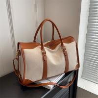 PU Leather & Canvas Easy Matching Travel Duffel Bags large capacity & attached with hanging strap PC