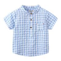 Polyester Soft Boy Shirt & sweat absorption & breathable printed plaid PC