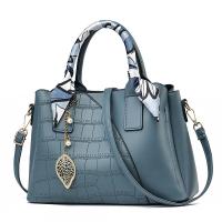 PU Leather with silk scarf & easy cleaning Handbag attached with hanging strap Solid PC