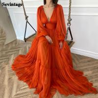 Polyester Waist-controlled Long Evening Dress orange PC