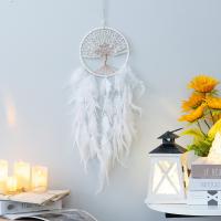 Copper Wire & Leather & Gemstone & Feather & Iron Creative Dream Catcher Hanging Ornaments for home decoration tree pattern white PC