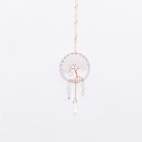Copper Wire & White Crystal & Leather & Iron Creative Dream Catcher Hanging Ornaments for home decoration PC