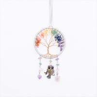 Copper Wire & Gemstone & Feather & Iron Creative Dream Catcher Hanging Ornaments for home decoration PC