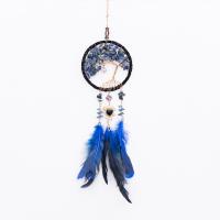 Koperdraad & Edelsteen & Feather & Ijzer Dream Catcher opknoping ornamenten Blauwe stuk