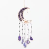 Natural Stone & Copper Wire & Agate & Iron Creative Dream Catcher Hanging Ornaments for home decoration purple PC