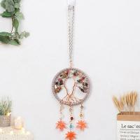 Copper Wire & Leather & Gemstone & Iron Creative Dream Catcher Hanging Ornaments for home decoration PC