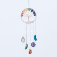 Copper Wire & Leather & Agate & Gemstone & Iron Creative Dream Catcher Hanging Ornaments for home decoration PC
