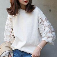Polyester Women Long Sleeve Blouses & loose white PC