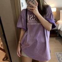 Cotton Women Short Sleeve T-Shirts slimming & loose printed letter PC