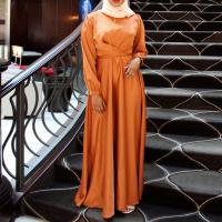 Polyester Waist-controlled Middle Eastern Islamic Muslim Dress Solid PC
