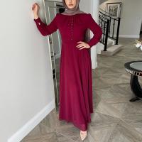 Polyester High Waist Middle Eastern Islamic Muslim Dress Solid PC