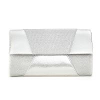 ABS & PC-Polycarbonate & Polyester Easy Matching Clutch Bag with chain & soft surface Solid silver PC