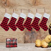 Chiffon Chaussettes de décoration de Noël Imprimé Plaid plus de couleurs pour le choix pièce