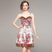 Polyester Slip Kleid, Gedruckt, Floral,  Stück