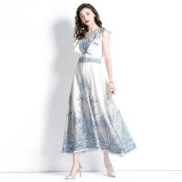 Bavlněná tkanina Jednodílné šaty Stampato Květinové Bianco kus