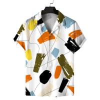 Poliéster Hombres de manga corta camisa casual, impreso, patrón diferente para la elección, más colores para elegir,  trozo