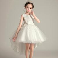 Cotton Princess & High Waist Girl One-piece Dress large hem design & short front long back patchwork Solid PC