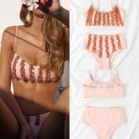 Polyamide Tankinis Set & two piece & hollow patchwork Solid Set