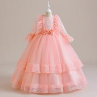 Polyester Princess Girl One-piece Dress large hem design patchwork Others PC