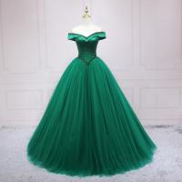 ポリエステル ロングイブニングドレス 緑 一つ