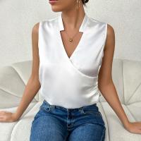 Polyester Slim Women Sleeveless Blouses white PC