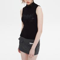 Spandex & Cotton Slim Women Sleeveless T-shirt printed PC