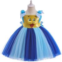 Polyester Princess & Ball Gown Girl One-piece Dress blue PC