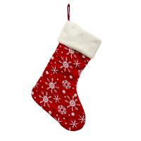 Cloth Christmas Stocking for home decoration & Cute printed snowflake pattern red PC