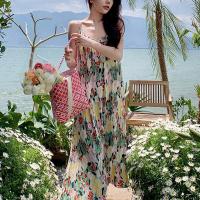 Polyester Slim & Beach Dress One-piece Dress backless printed shivering PC