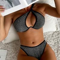 Polyester Bikini & padded gray Set