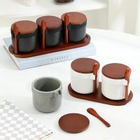 Bambus & Keramik & Silikon Würzbox Set, mehr Farben zur Auswahl,  Stück