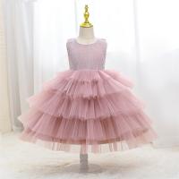 Polyester & Cotton Princess & Ball Gown Girl One-piece Dress Cute printed PC